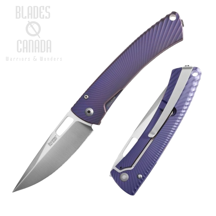 Lion Steel TS1VM Framelock Folding Knife, M390, Titanium Matte Purple